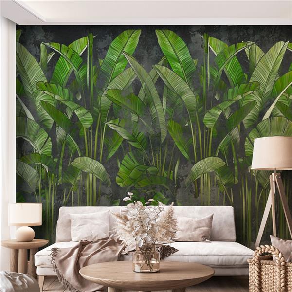 Tropikal Büyük Yapraklar 3D Duvar Kağıdı